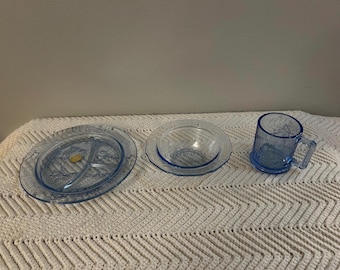 Vintage Nursery Rhyme Children's Dish Set | Mary Had a Little Lamb, Humpty Dumpty Mug