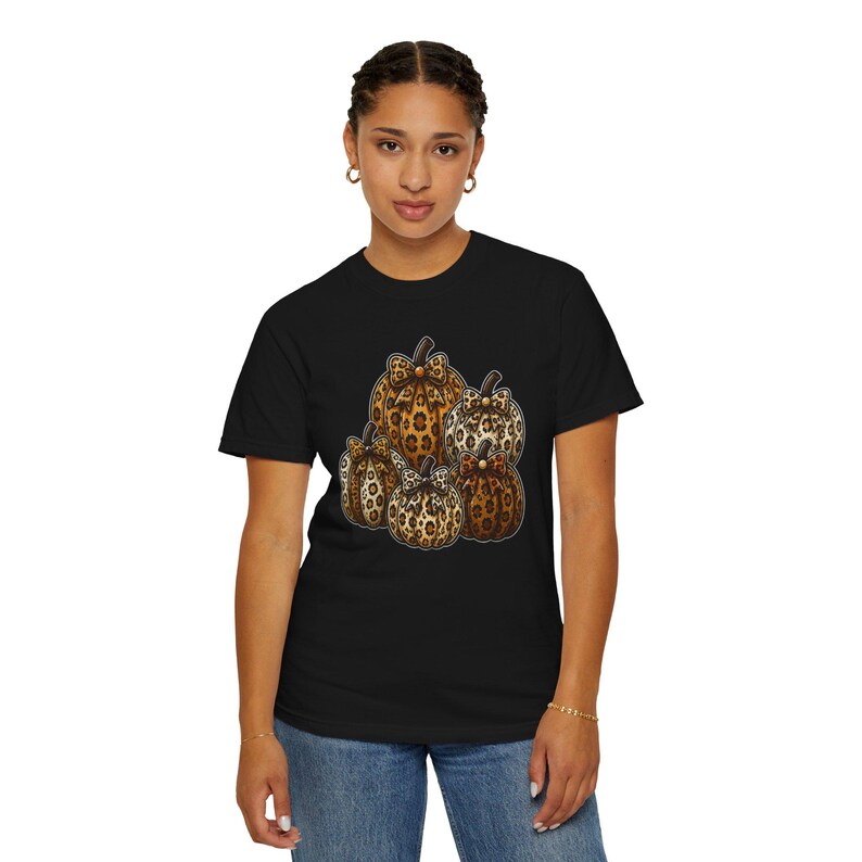 Leopard Pumpkins Comfort Colors T-Shirt | Fall Pumpkin Graphic Tee | Cute Fall Pumpkin Shirt | Cozy Cottagecore Harvest Season Tee image 10