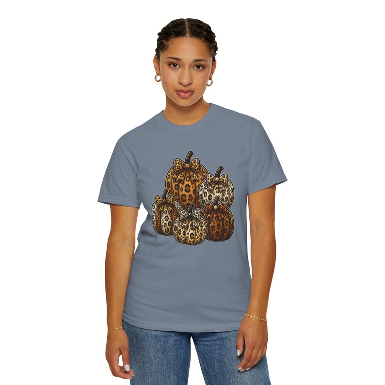 Leopard Pumpkins Comfort Colors T-Shirt | Fall Pumpkin Graphic Tee | Cute Fall Pumpkin Shirt | Cozy Cottagecore Harvest Season Tee image 8