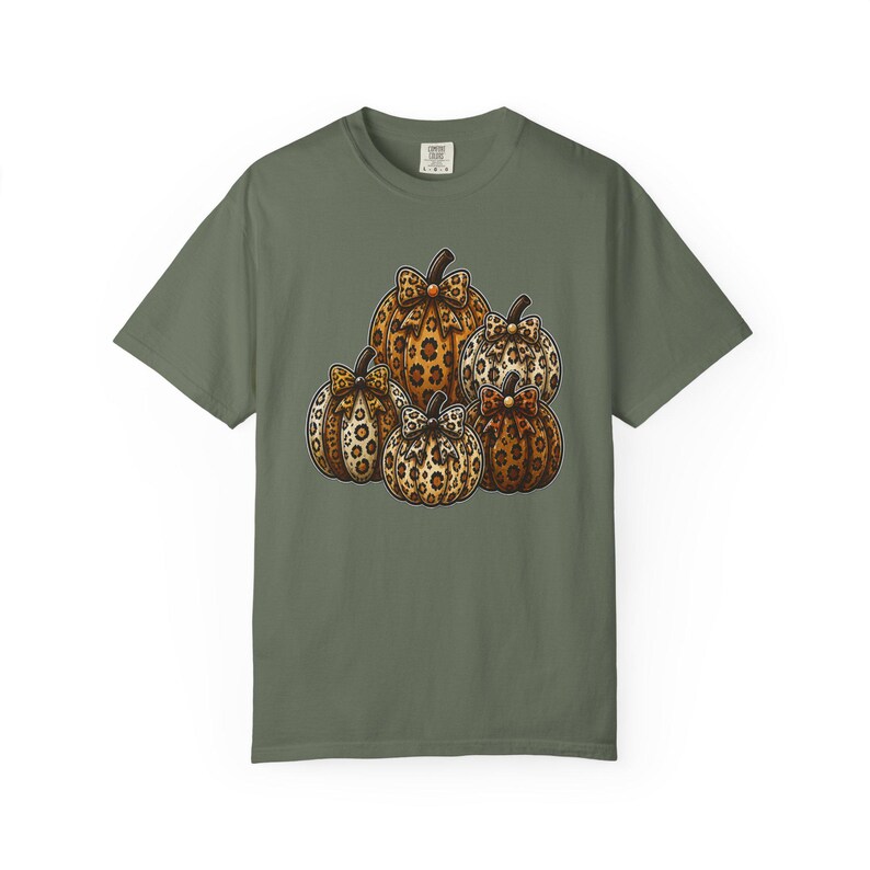 Leopard Pumpkins Comfort Colors T-Shirt | Fall Pumpkin Graphic Tee | Cute Fall Pumpkin Shirt | Cozy Cottagecore Harvest Season Tee image 16