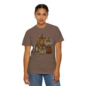 Leopard Pumpkins Comfort Colors T-Shirt | Fall Pumpkin Graphic Tee | Cute Fall Pumpkin Shirt | Cozy Cottagecore Harvest Season Tee image 6