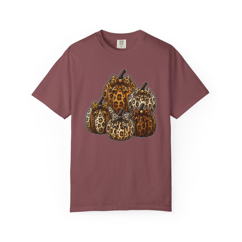 Leopard Pumpkins Comfort Colors T-Shirt | Fall Pumpkin Graphic Tee | Cute Fall Pumpkin Shirt | Cozy Cottagecore Harvest Season Tee image 11