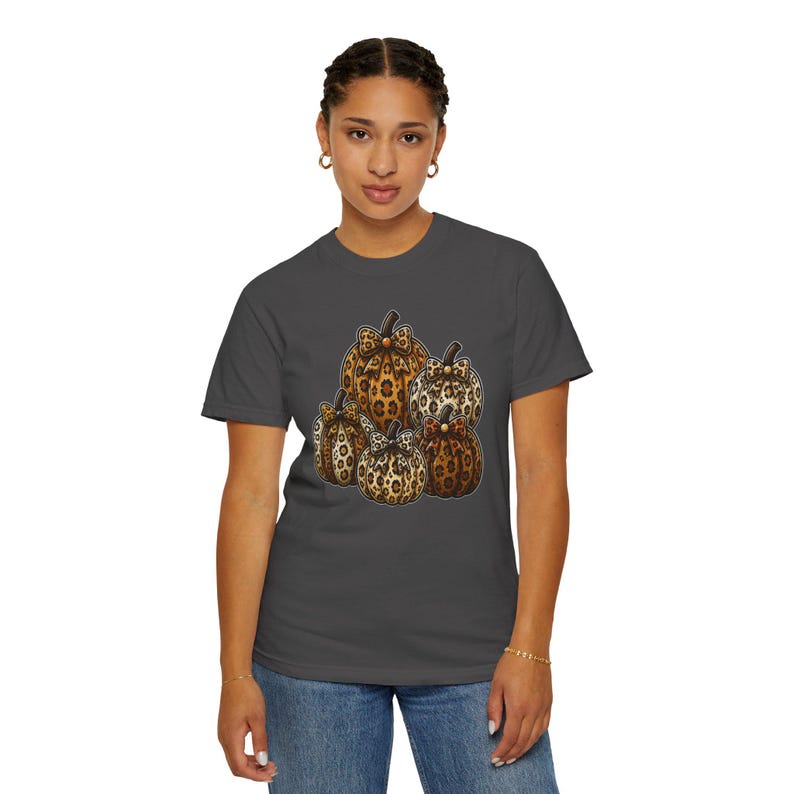 Leopard Pumpkins Comfort Colors T-Shirt | Fall Pumpkin Graphic Tee | Cute Fall Pumpkin Shirt | Cozy Cottagecore Harvest Season Tee image 9