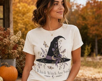 Women's Floral Witch T-Shirt | Halloween Boho Witch Tee | Herbal Witch Design