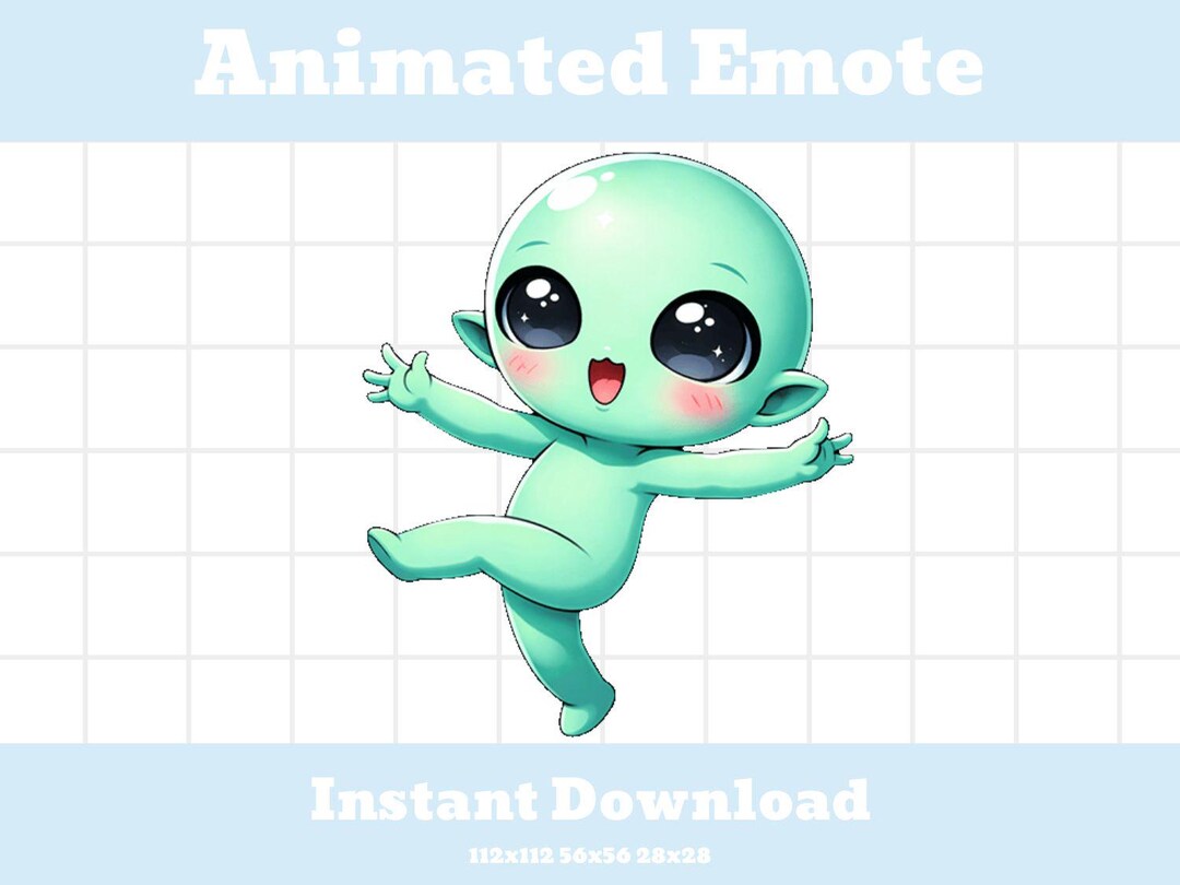 Spinning Alien Gif Dancing Animated Alien Emote Kawaii Chibi Twitch ...