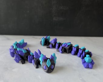 3D Printed  Articulated Gemstone Dragon | Flexi Fidget Toy | Fantasy Creature | Sensory Toy |