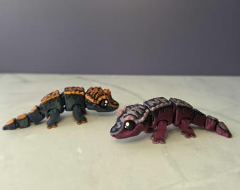 3D Printed Crested Gecko Articulated Lizard Animal | Flexi Fidget Toy | Amphibian Creature | Sensory Toy |