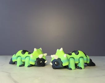 3D Printed Triceratops Dinosaur Articulated Animal | Flexi Fidget Toy | Creature | Sensory Toy |