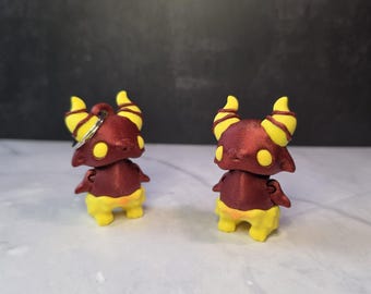 3D Printed  Articulated Beast Pixie | Flexi Halloween Fidget Toy | Horned Creature | Sensory Toy |