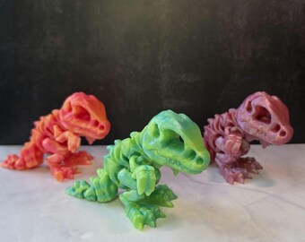 3D Printed  Articulated Bone Dinosaur | Flexi T-Rex Fidget Toy | Skeleton Creature | Sensory Toy |