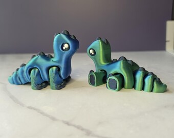 3D Printed Brontosaurus Dinosaur Articulated Animal | Flexi Fidget Toy | Creature | Sensory Toy |