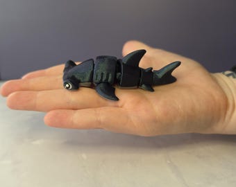 3D Printed Hammerhead Shark Articulated Toy | Flexi Fidget Sea Creature Sensory Toy