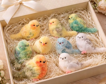 Adorno de escultura de pájaro de peluche personalizado / Figura suave personalizada, recuerdo conmemorativo de mascota