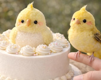Adorno personalizado para pastel de pájaro, adorno personalizado para pastel de gato, mascota hecha a mano con limpiapipas, decoración para pastel de bodas, adorno para pastel de cumpleaños.