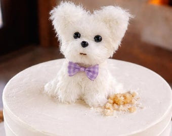 Adorno personalizado para pastel de mascotas, adorno personalizado para pastel de perro, mascota hecha a mano con limpiapipas, decoración para pastel de bodas, adorno para pastel de cumpleaños.