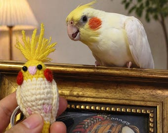 Llavero de pájaro de ganchillo personalizado / Amuleto artesanal personalizado para amantes de las aves