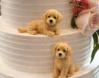 Adorno personalizado para pastel de mascotas, adorno personalizado para pastel de perro, mascota hecha a mano con limpiapipas, decoración para pastel de bodas, adorno para pastel de cumpleaños.