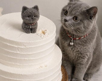 Adorno personalizado para pastel de mascotas, adorno personalizado para pastel de gato, mascota hecha a mano con limpiapipas, decoración para pastel de bodas, adorno para pastel de cumpleaños.