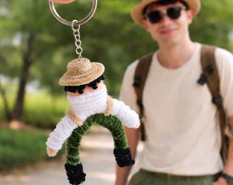 Llavero personalizado con figura de limpiapipas, llavero con figura mini personalizada, dije de personaje lindo hecho a mano, regalo para pareja, amigos y familiares.