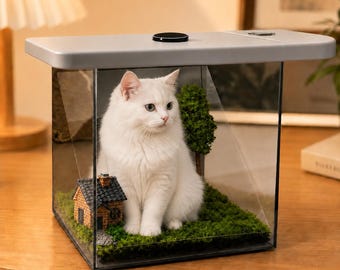 Caja de exhibición holográfica personalizada para mascotas, recuerdo conmemorativo con proyección 3D personalizada