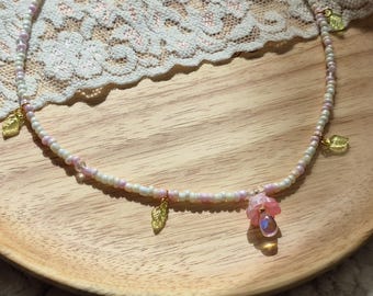 Spring Blossom Mushroom Necklace