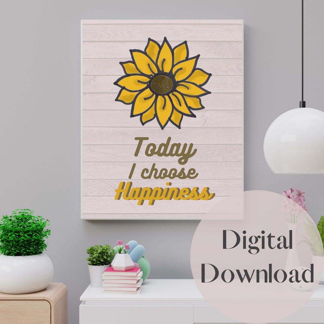 Sunflower Quote Wall Art, Printable Sunflower Wall Art, Flower Wall Art ...