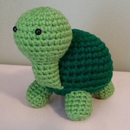 Turtle- Crochet Amigurumi Stuffed Animal Plush- Green