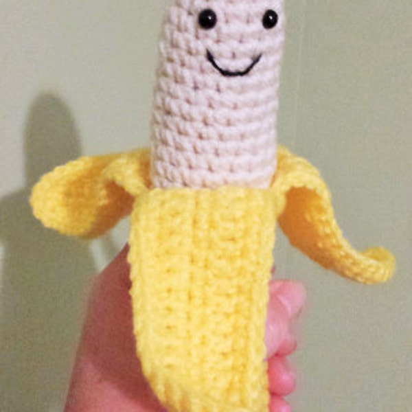 Banana Play Food- Crochet Amigurumi Stuffed Animal Plush- Yellow