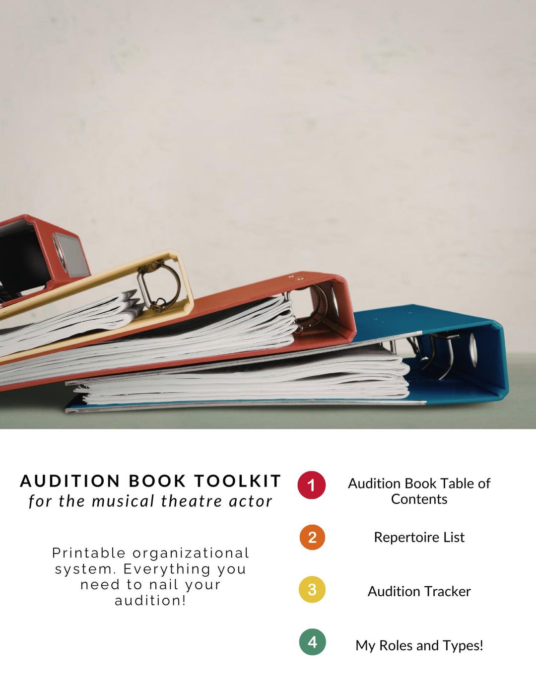 Musical Theatre Audition Book Toolkit | Actor Repertoire, Tracker ...