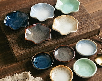 Japanese Style Ceramic Sauce Dish, Small Decorative Serving Bowl, Modern Rustic Tableware