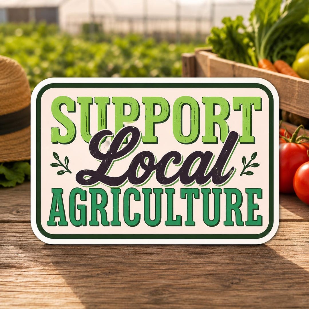 Support Local Agriculture Sticker or Magnet, Farmer Gift, Garden ...