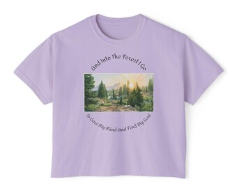 Into the Forest Landscape Tee | Scenic Nature Illustration, Calm Outdoor Quote