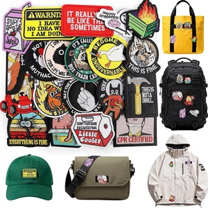 Juego de 20 parches divertidos hechos a mano con mensajes positivos, parches de velcro con memes de animales de dibujos animados para mochilas, chaquetas, chalecos y arneses para perros. Accesorios para manualidades.