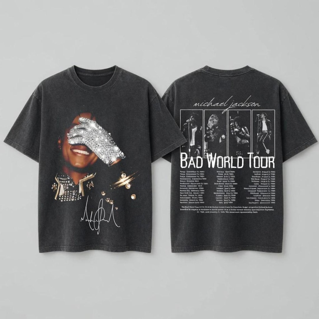 Bad World Tour 2-Sided Graphic T-Shirt, Michael Jackson Shirt Vintage 90s Tshirt, King of 