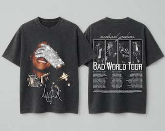 Bad World Tour 2-Sided Graphic T-Shirt, Michael Jackson Shirt Vintage 90s Tshirt, King of Pop Concert Outfit, Fan Gift