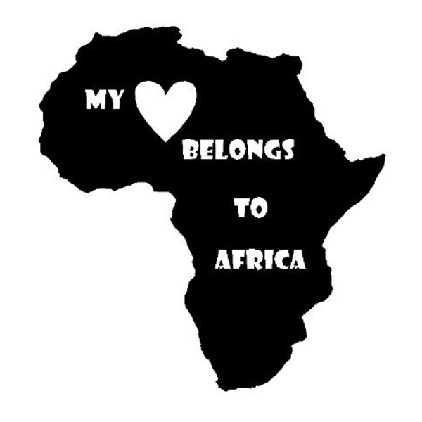 vinyl decal, my heart belongs to africa