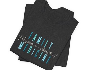 Chemise PA de médecine familiale | T-shirt adjoint au médecin | Chemise pour professionnel de la santé | T-shirt de travailleur de la santé | T-shirt médical minimaliste