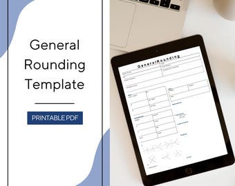 General Rounding Template | Inpatient Rounding Sheet | | PA, NP, Nursing & Medical Students |  Clinical Rotation (Printable Pdf)