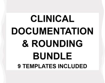 Documentation clinique + lot d'arrondis | Notes de savon, feuilles de synthèse, H&P, présentation au patient, modèles à arrondir | (PDF imprimable)