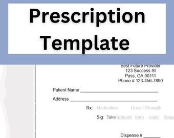 Modèle de pratique de rédaction d'ordonnances | Guide des compétences de l'OSCE | adjoints au médecin, IP, étudiants en sciences infirmières et en médecine | Rotation clinique (PDF imprimable)