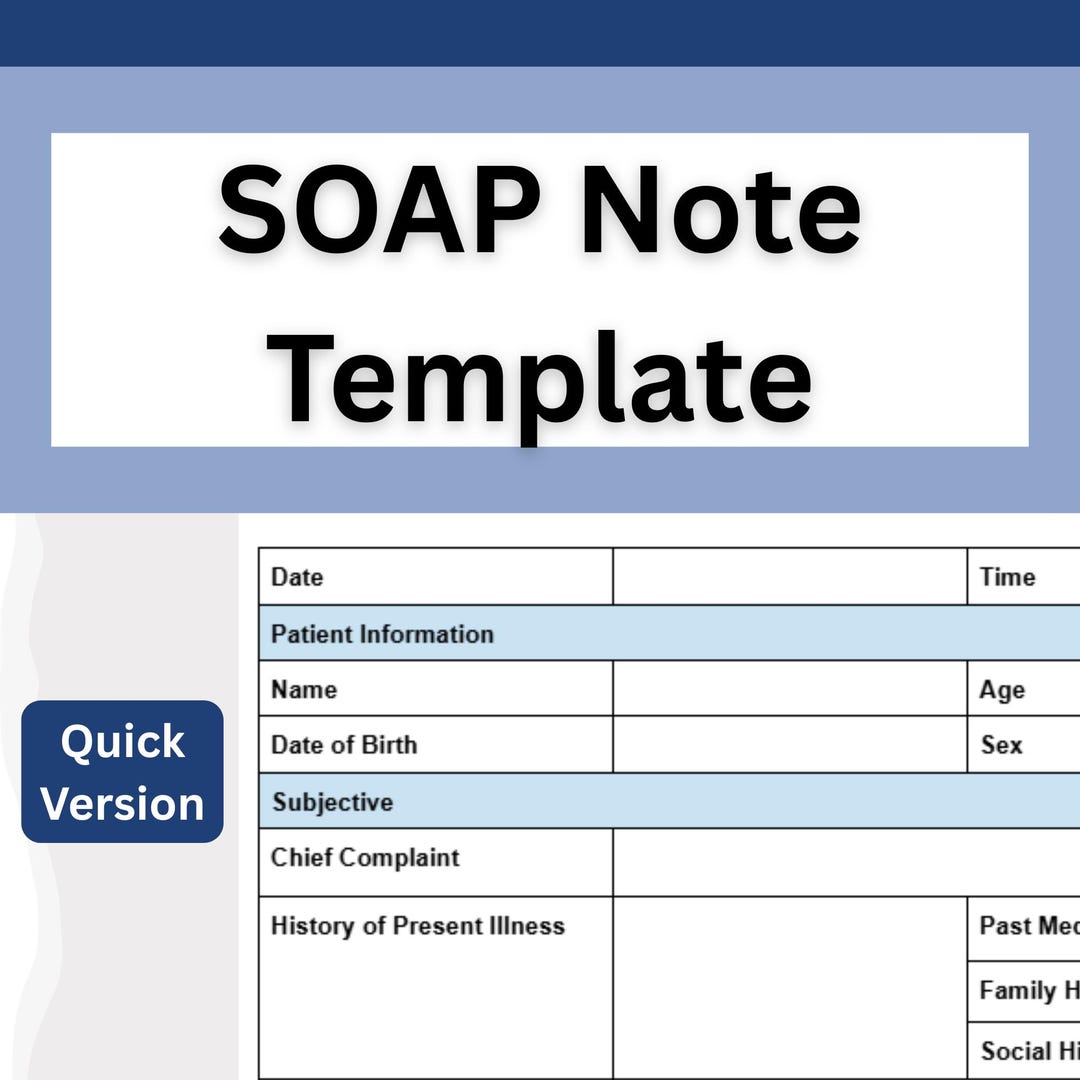 Quick SOAP Note Template | Fast Clinical Documentation Tool | PA, NP ...