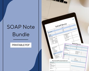 Lot de billets en savon | Full SOAP + Quick SOAP + Présentation au patient | Outils cliniques pour l'infirmière, l'infirmière et les étudiants en sciences infirmières et en médecine (PDF imprimable)