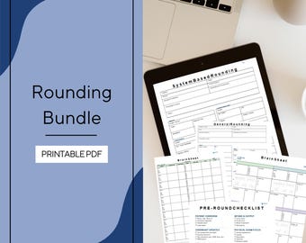Clinical Rounding Bundle for PA Students | 4 & 10 Patient Brain Sheets, Pre-Round Checklist, Systems-Based and General Rounding Templates