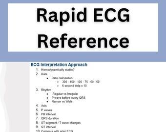 Guide de référence pour l'ECG rapide | Aide-mémoire pour l'interprétation de l'ECG | Guide d'étude sur l'arythmie, l'asthme et l'électrocardiogramme pour les étudiants en sciences infirmières