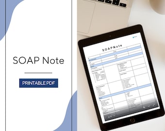 SOAP Note Template | Clinical Documentation Tool | PA, NP, Nursing & Medical Students |  Clinical Rotation (Printable Pdf)