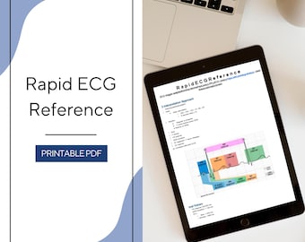 Rapid ECG Reference Guide | ECG Interpretation Cheat Sheet | Arrhythmia, Stemi & EKG Study Guide for Pa, Np, Med, Nursing Students