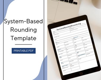 System-Based Rounding Template | Organized Clinical Rounding Sheet | PA, NP, Nursing & Medical Students |  Clinical Rotation (Printable Pdf)