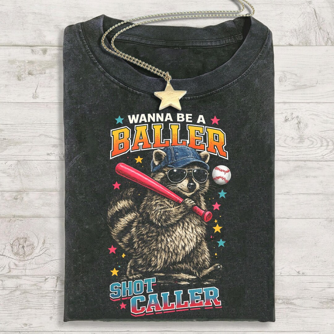 Wanna Be A Baller Shot Caller PNG, Raccoon Baseball SVG, Funny Trash ...