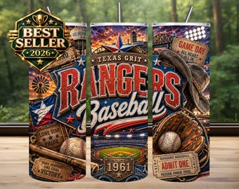 Diseño de sublimación para vaso térmico de Texas, día de partido de béisbol PNG (descarga digital)