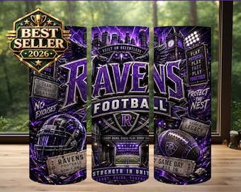 Diseño de sublimación para vaso de los Ravens, día de partido de fútbol americano PNG (descarga digital)